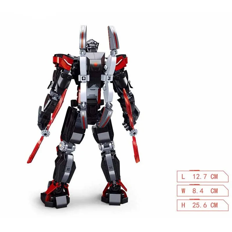 Sluban Building Block Set: Dark Wanderer Transformed Mech Robot Warrior, Model SB1120