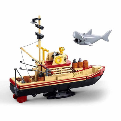 Sluban Building Block Set: Fisherman Great Shark Fishing Boat, Model SB1118