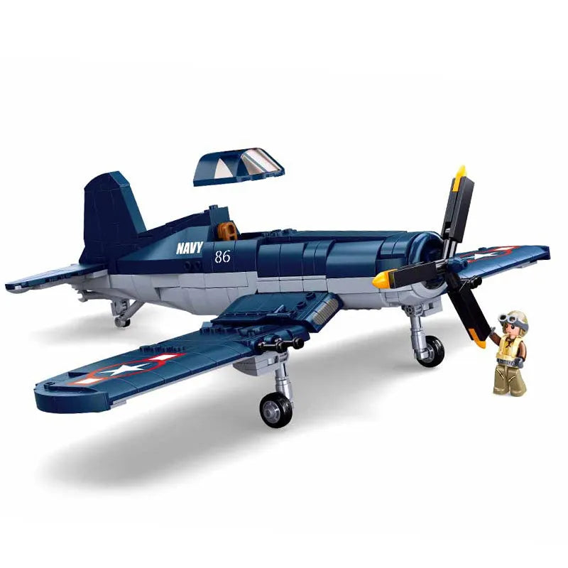 Sluban Building Block Set: Aircraft WW2 US F4U Bomber Plane, Model SB1109
