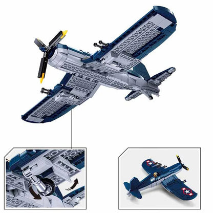 Sluban Building Block Set: Aircraft WW2 US F4U Bomber Plane, Model SB1109