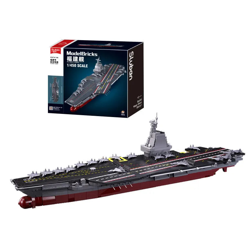 Sluban Building Block Set: Fujian Navy 003 Aircraft Carrier, Model SB1188