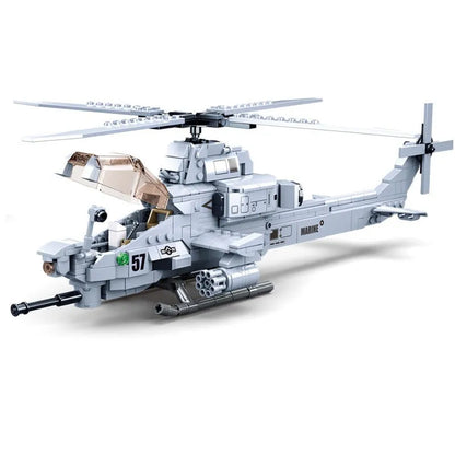 Sluban MOC Building Block Set: AH1Z Gunship Armed Helicopter, Model SB0838