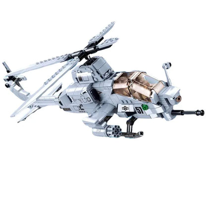 Sluban MOC Building Block Set: AH1Z Gunship Armed Helicopter, Model SB0838