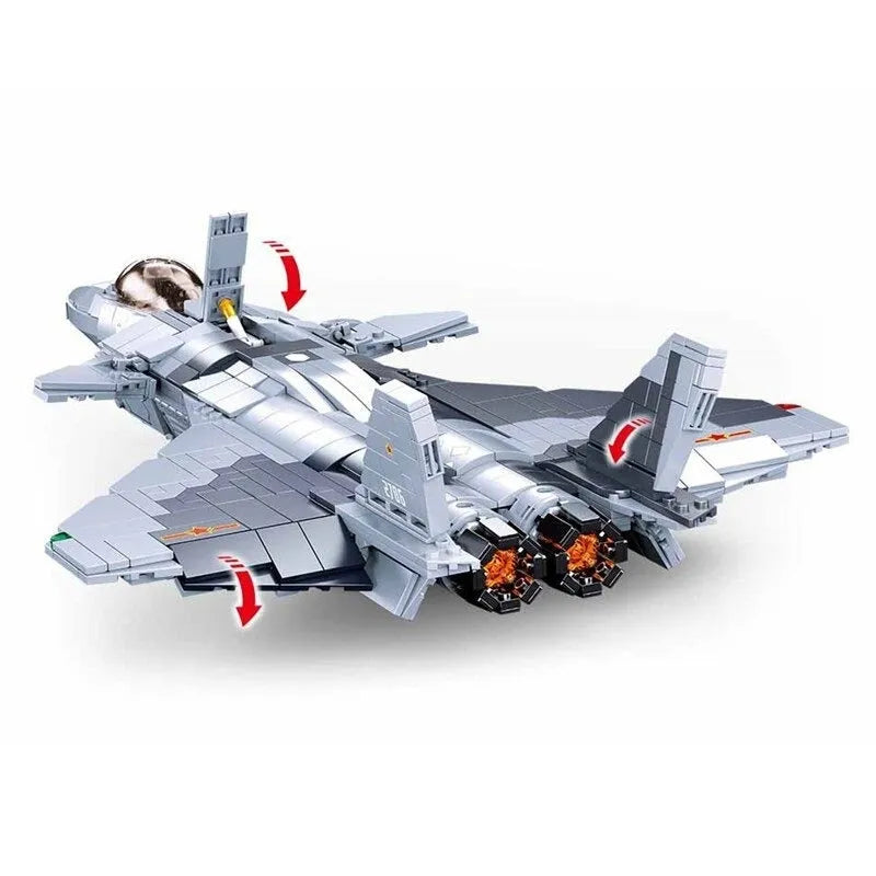 Sluban MOC Building Block Set: J-20 Stealth Fighter Aircraft, Model SB0931