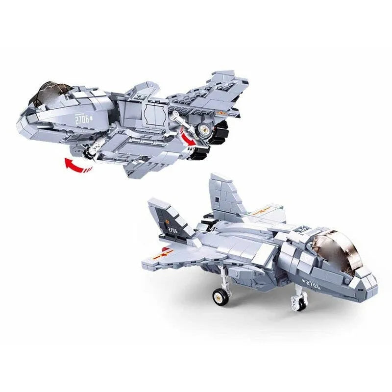 Sluban MOC Building Block Set: J-20 Stealth Fighter Aircraft, Model SB0931