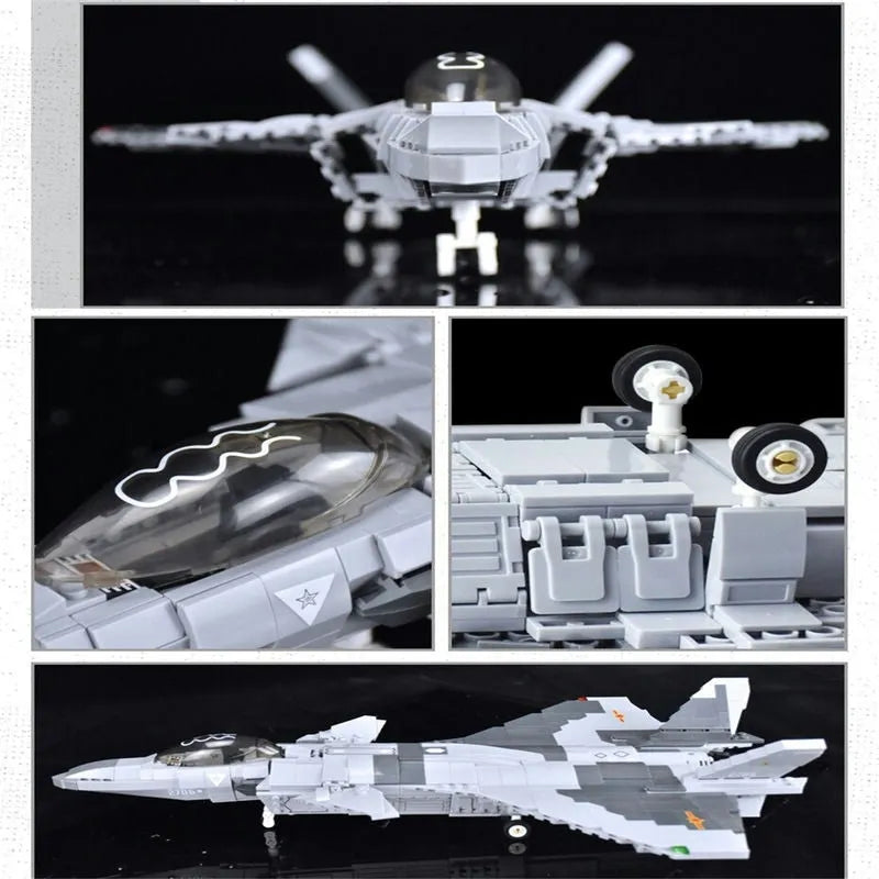 Sluban MOC Building Block Set: J-20 Stealth Fighter Aircraft, Model SB0931