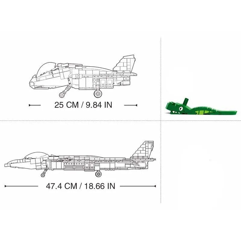 Sluban MOC Building Block Set: J-20 Stealth Fighter Aircraft, Model SB0931
