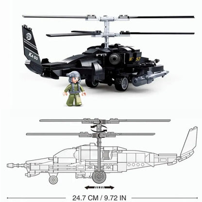 Sluban MOC Building Block Set: KA50 Armed Helicopter Gunship, Model SB0752