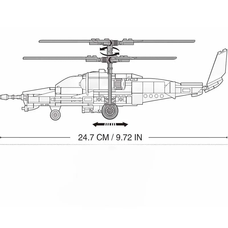 Sluban MOC Building Block Set: KA50 Armed Helicopter Gunship, Model SB0752