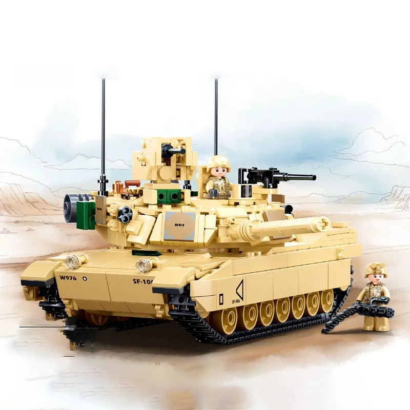 Sluban MOC Building Block Set: M1A2 Chariot V2 Main Battle Tank, Model SB0892