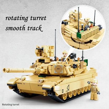Sluban MOC Building Block Set: M1A2 Chariot V2 Main Battle Tank, Model SB0892