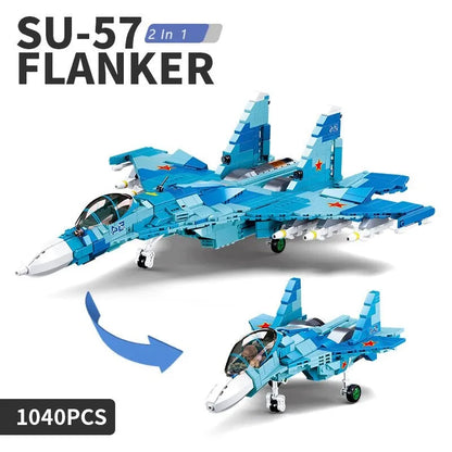 Sluban MOC Building Block Set: SU-27 Flanker Fighter Jet, Model SB0985