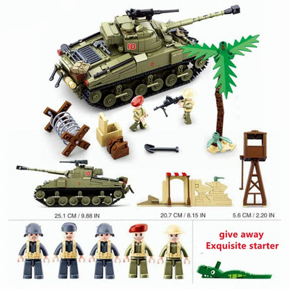 Sluban MOC Building Block Set: WW2 Army Battle Of El Alamein, Model SB0713