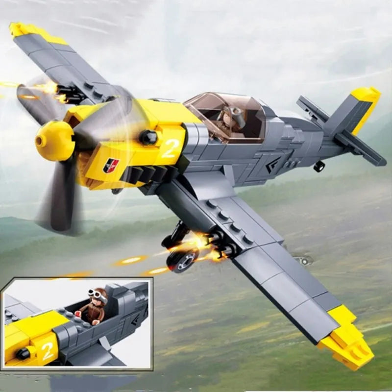Sluban MOC Building Block Set: WW2 BF 109 Fighter Aircraft, Model SB0692