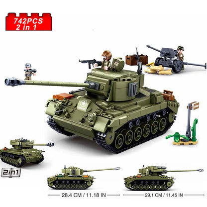 Sluban MOC Building Block Set: WW2 M26E1 Pershing Tank, Model SB0860