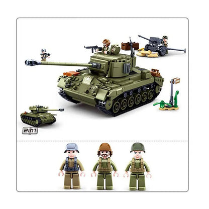 Sluban MOC Building Block Set: WW2 M26E1 Pershing Tank, Model SB0860