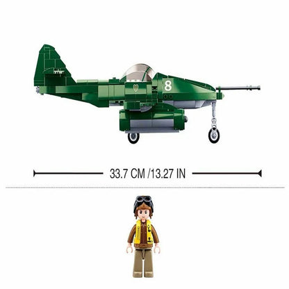 Sluban MOC Building Block Set: WW2 ME-262 Fighter Aircraft, Model SB0977