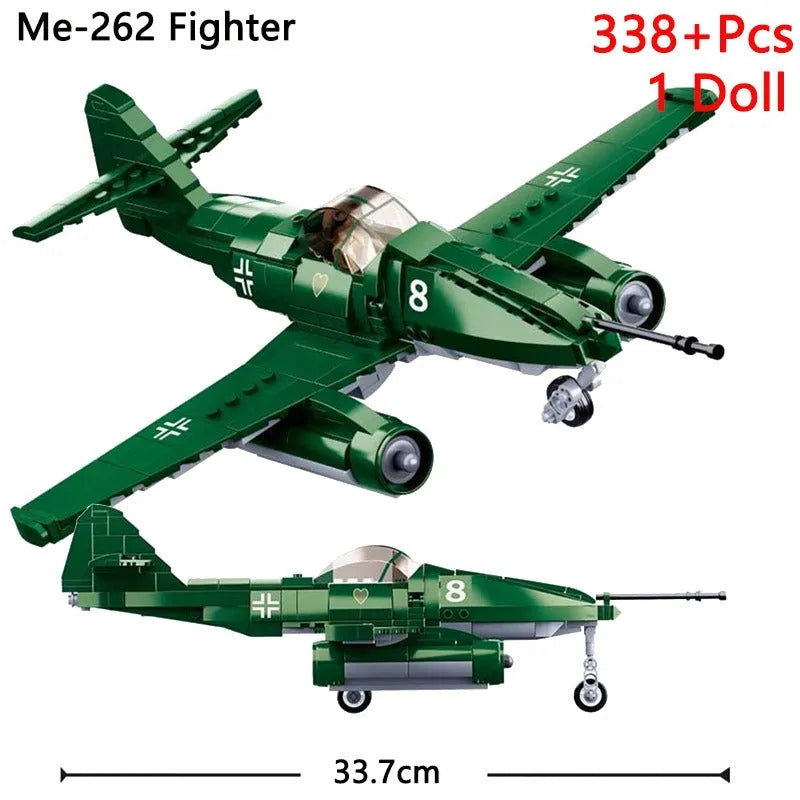 Sluban MOC Building Block Set: WW2 ME-262 Fighter Aircraft, Model SB0977
