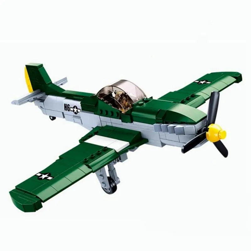 Sluban MOC Building Block Set: WW2 P51D Fighter Aircraft, Model SB0857