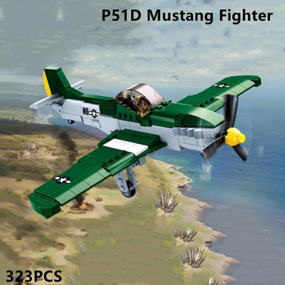 Sluban MOC Building Block Set: WW2 P51D Fighter Aircraft, Model SB0857