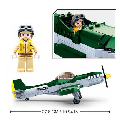 Sluban MOC Building Block Set: WW2 P51D Fighter Aircraft, Model SB0857