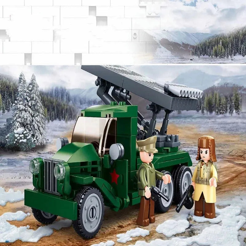 Sluban MOC Building Block Set: WW2 Rocket Artillery Vehicle, Model SB0975