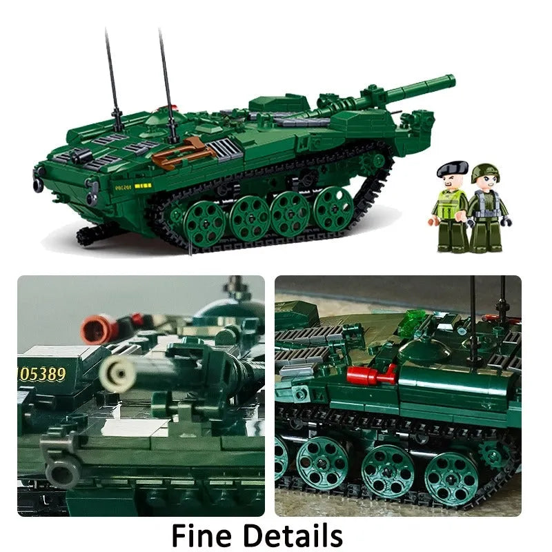 Sluban MOC Building Block Set: WW2 STRV103 Armored Vehicle, Model SB1010