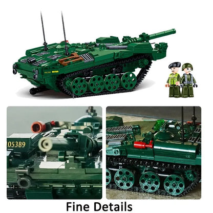 Sluban MOC Building Block Set: WW2 STRV103 Armored Vehicle, Model SB1010