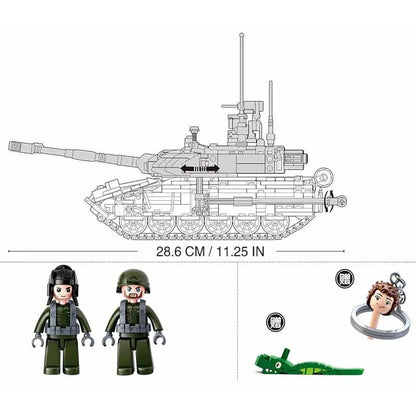 Sluban MOC Building Block Set: WW2 T90MS Main Battle Tank, Model SB0756
