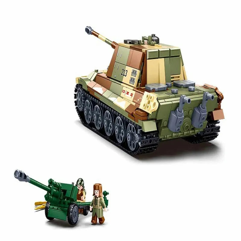 Sluban MOC Building Block Set: WW2 Tiger Heavy Battle Tank, Model SB0980
