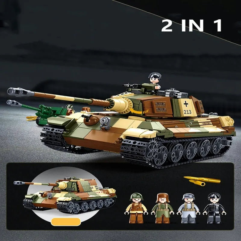Sluban MOC Building Block Set: WW2 Tiger Heavy Battle Tank, Model SB0980
