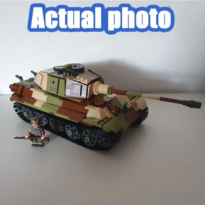 Sluban MOC Building Block Set: WW2 Tiger Heavy Battle Tank, Model SB0980