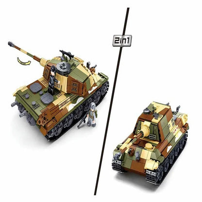 Sluban MOC Building Block Set: WW2 Tiger Heavy Battle Tank, Model SB0980