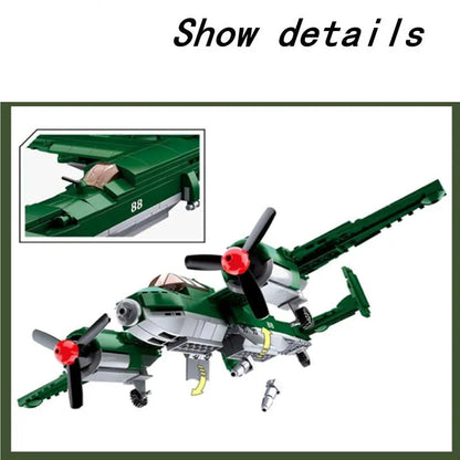 Sluban MOC Building Block Set: WW2 TU-2 Bomber Aircraft, Model SB0688