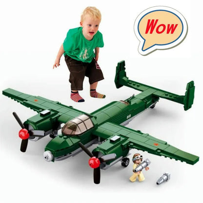 Sluban MOC Building Block Set: WW2 TU-2 Bomber Aircraft, Model SB0688