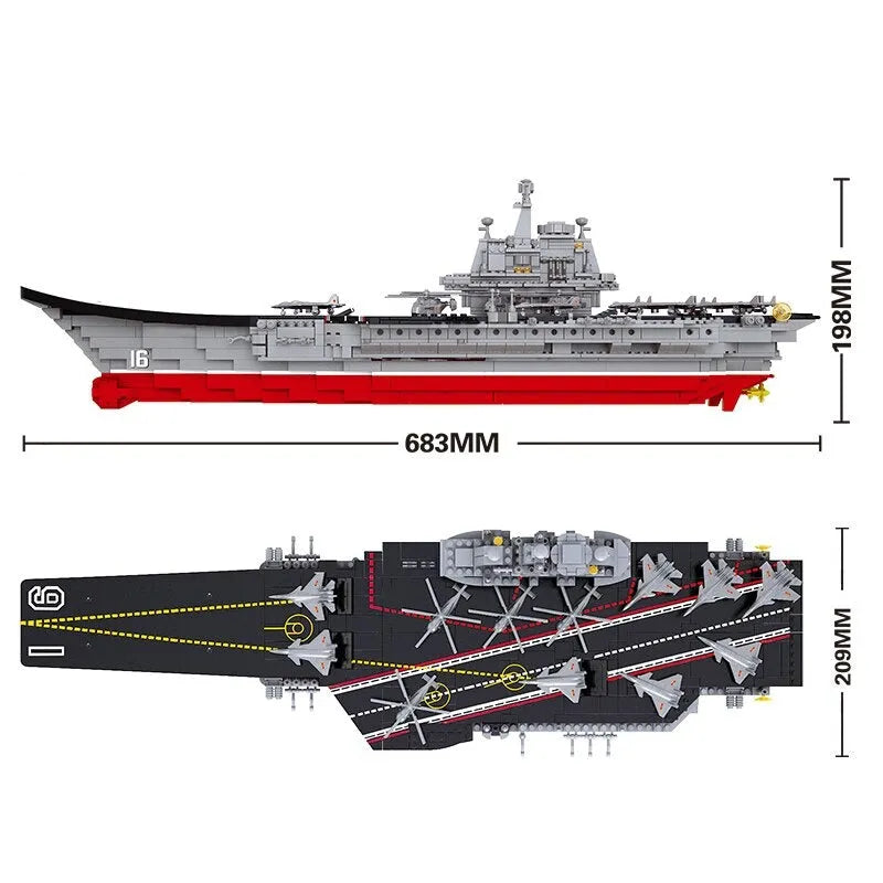 Sluban Building Block Set: WW2 Aircraft Carrier Warship, Model SB0399