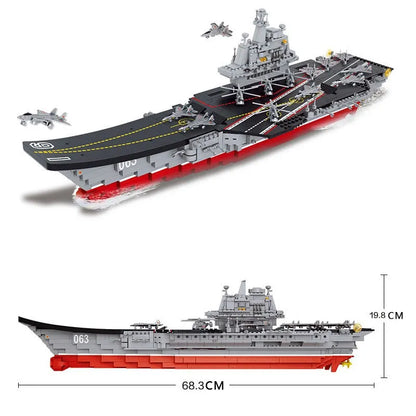 Sluban Building Block Set: WW2 Aircraft Carrier Warship, Model SB0399