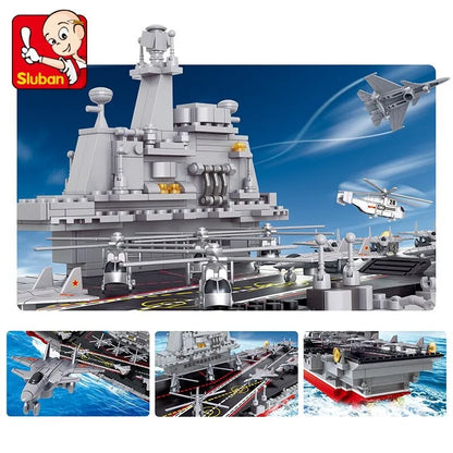 Sluban Building Block Set: WW2 Aircraft Carrier Warship, Model SB0399