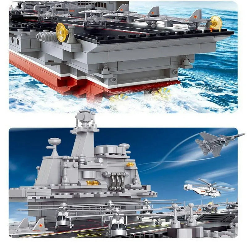 Sluban Building Block Set: WW2 Aircraft Carrier Warship, Model SB0399
