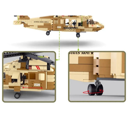 Sluban Building Block Set: WW2 Army Transport Helicopter, Model SB0509