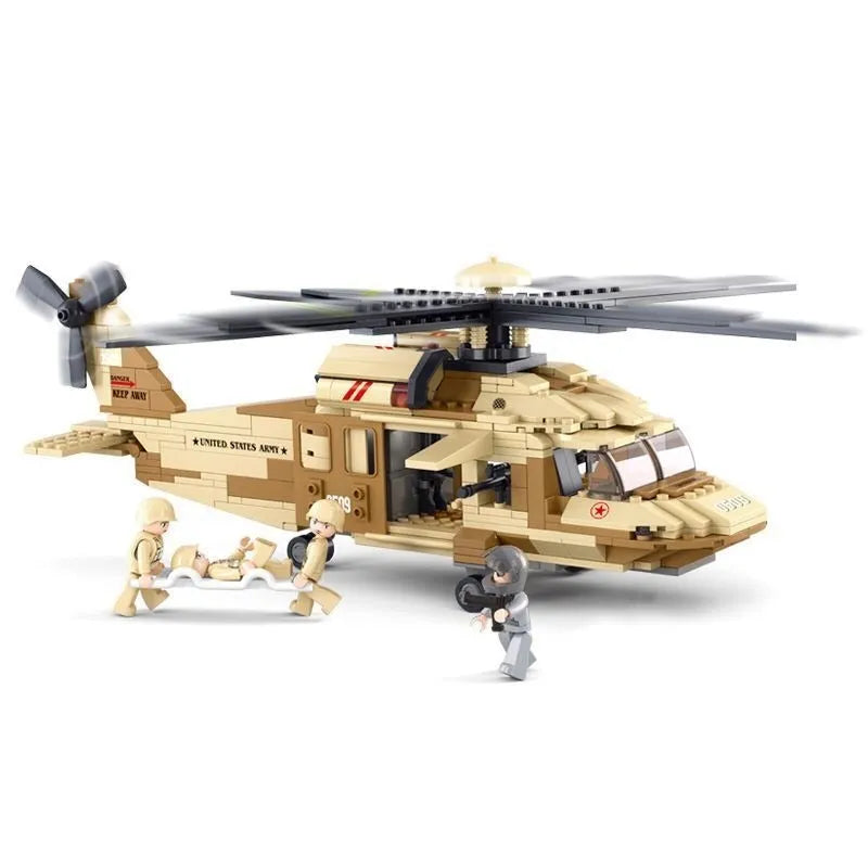 Sluban Building Block Set: WW2 Army Transport Helicopter, Model SB0509