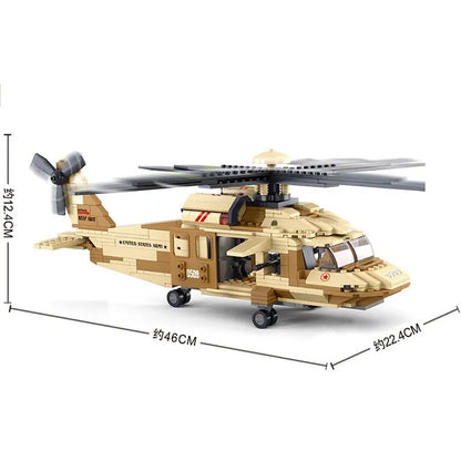 Sluban Building Block Set: WW2 Army Transport Helicopter, Model SB0509