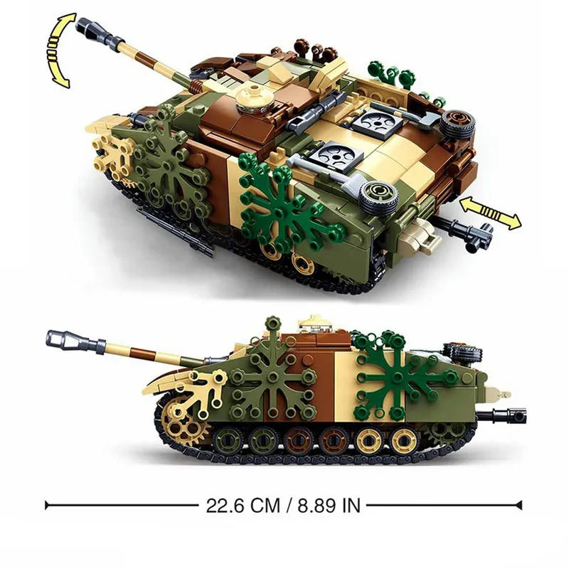 Sluban Building Block Set: WW2 German Armored Combat Tank, Model SB0858