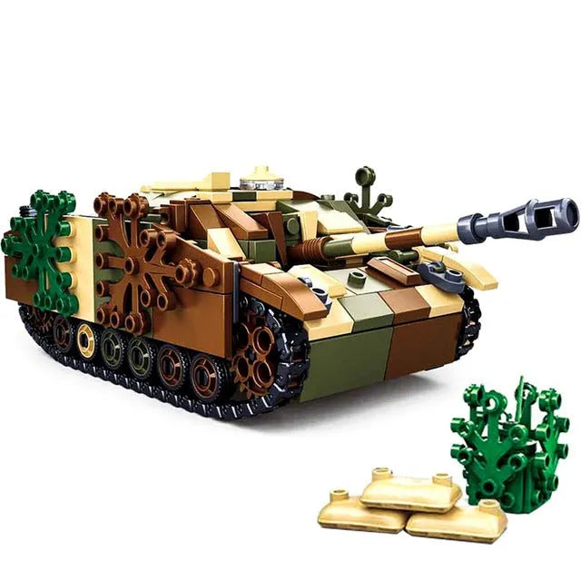 Sluban Building Block Set: WW2 German Armored Combat Tank, Model SB0858