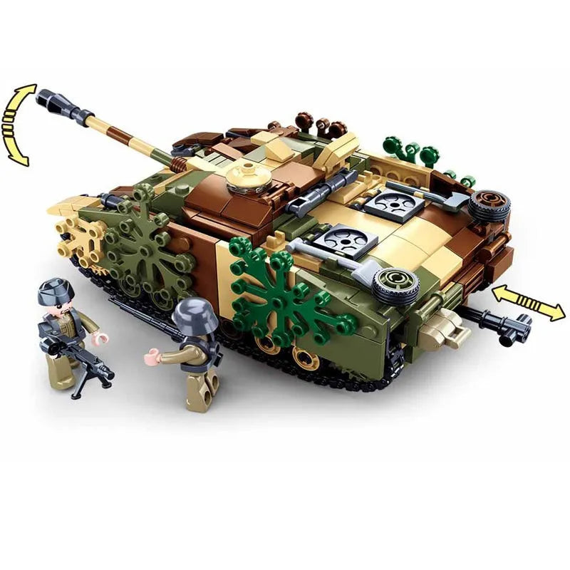 Sluban Building Block Set: WW2 German Armored Combat Tank, Model SB0858