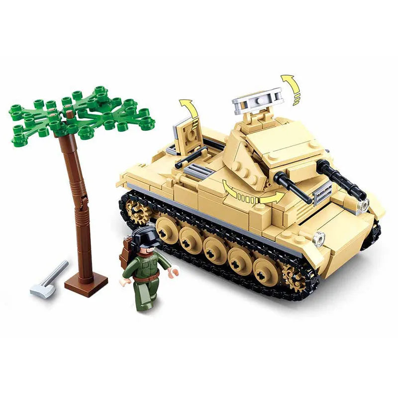 Sluban Building Block Set: WW2 German Army Panzer Tank, Model SB0691
