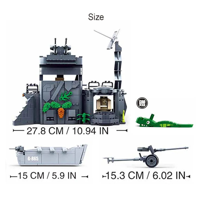 Sluban Building Block Set: WW2 German Atlantic Fort, Model SB0861