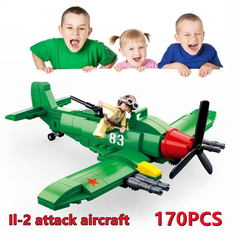 Sluban Building Block Set: WW2 Il2 Fighter Aircraft, Model SB0683