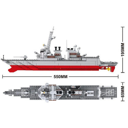 Sluban Building Block Set: WW2 NAVY Destroyer Warship Cruiser, Model SB0390