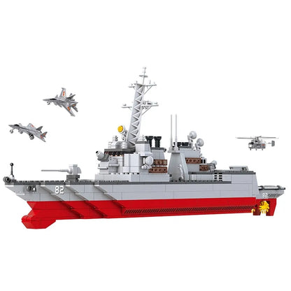 Sluban Building Block Set: WW2 NAVY Destroyer Warship Cruiser, Model SB0390
